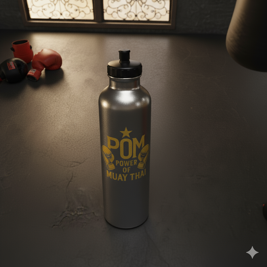 P.O.M Edelstahlflasche (Gold/Weiß)
