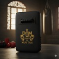 P.O.M Low Kick Pad in Schwarz-Gold mit Griff