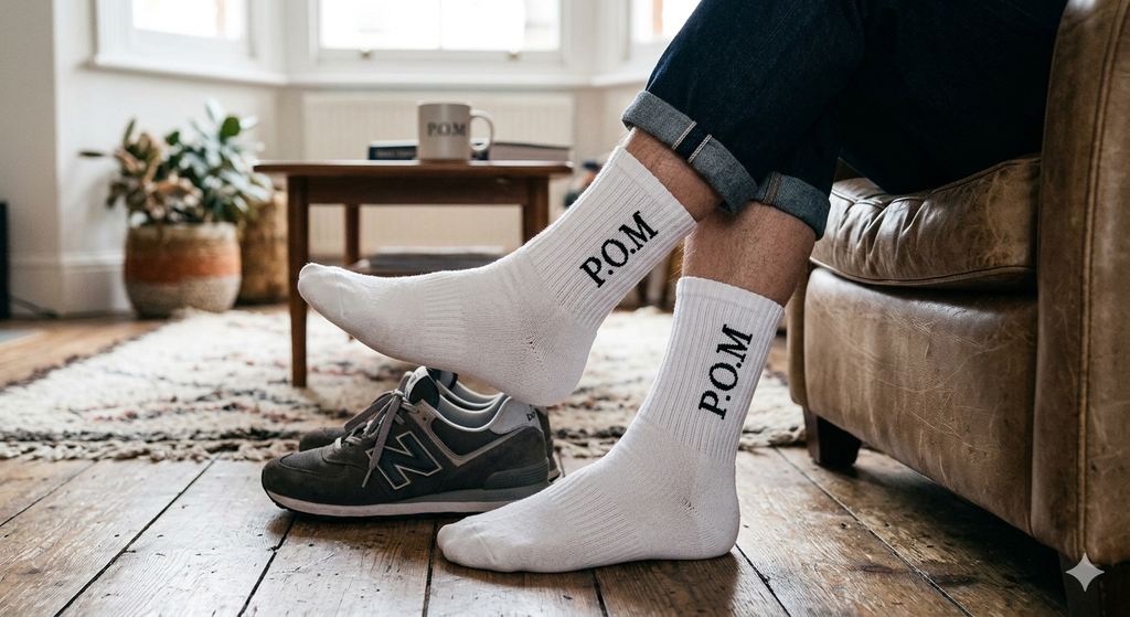 P.O.M Sportsocken (Weiß/Schwarz)