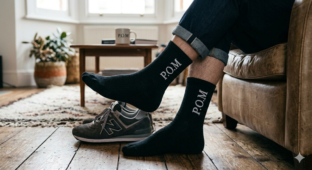 P.O.M Sportsocken (Weiß/Schwarz)